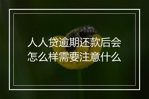 人人贷逾期还款后会怎么样需要注意什么