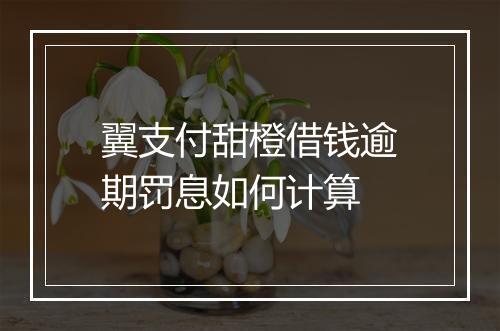 翼支付甜橙借钱逾期罚息如何计算