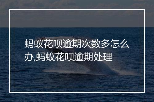 蚂蚁花呗逾期次数多怎么办,蚂蚁花呗逾期处理
