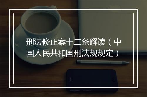 刑法修正案十二条解读（中国人民共和国刑法规规定）