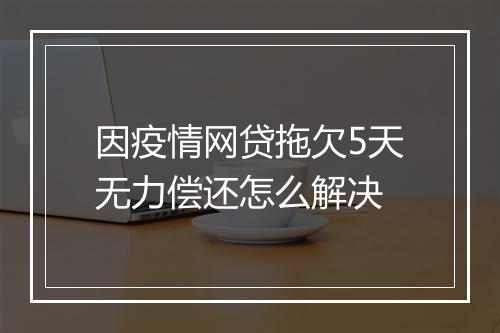 因疫情网贷拖欠5天无力偿还怎么解决