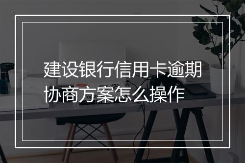 建设银行信用卡逾期协商方案怎么操作