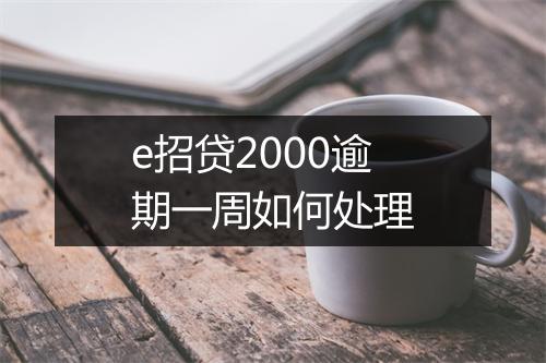 e招贷2000逾期一周如何处理
