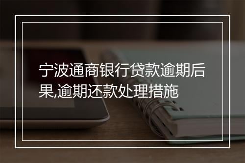 宁波通商银行贷款逾期后果,逾期还款处理措施