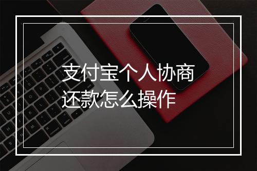 支付宝个人协商还款怎么操作
