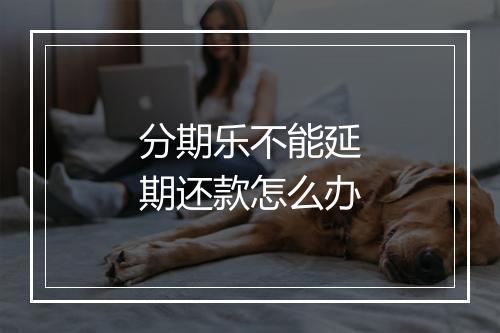 分期乐不能延期还款怎么办