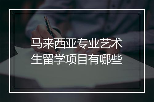 马来西亚专业艺术生留学项目有哪些