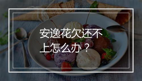 安逸花欠还不上怎么办？
