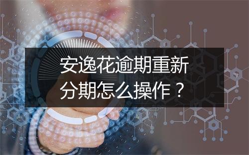 安逸花逾期重新分期怎么操作？