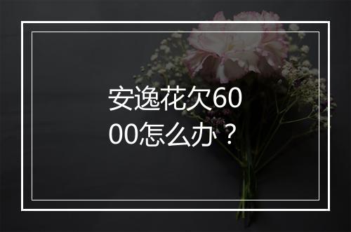 安逸花欠6000怎么办？