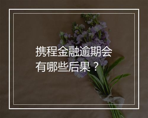 携程金融逾期会有哪些后果？