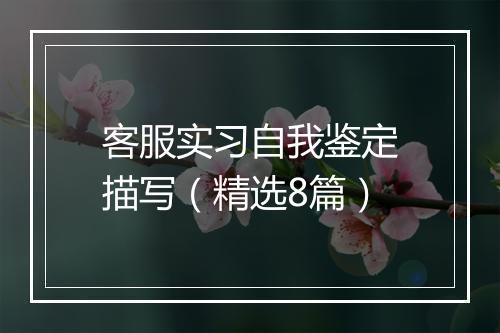 客服实习自我鉴定描写（精选8篇）