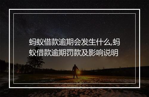 蚂蚁借款逾期会发生什么,蚂蚁借款逾期罚款及影响说明