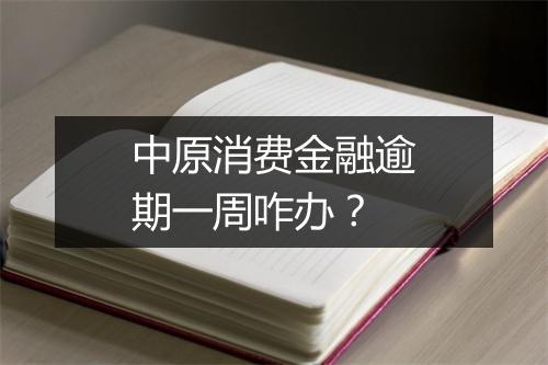 中原消费金融逾期一周咋办？