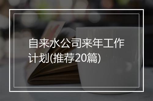 自来水公司来年工作计划(推荐20篇)