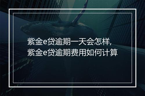 紫金e贷逾期一天会怎样,紫金e贷逾期费用如何计算