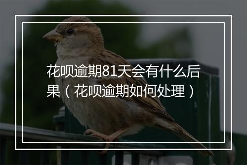 花呗逾期81天会有什么后果（花呗逾期如何处理）