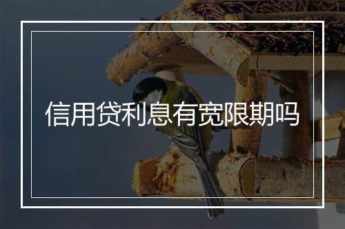 信用贷利息有宽限期吗