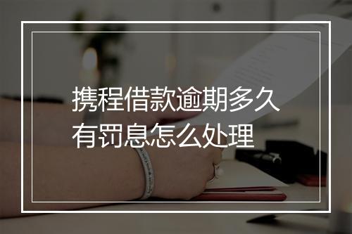 携程借款逾期多久有罚息怎么处理