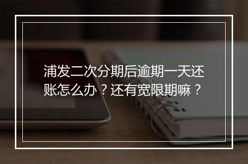 浦发二次分期后逾期一天还账怎么办？还有宽限期嘛？
