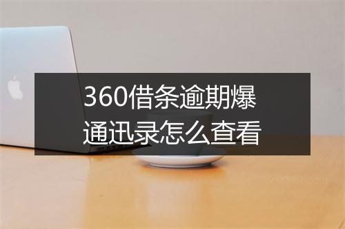 360借条逾期爆通迅录怎么查看
