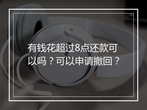 有钱花超过8点还款可以吗？可以申请撤回？
