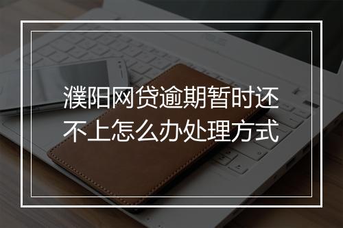 濮阳网贷逾期暂时还不上怎么办处理方式