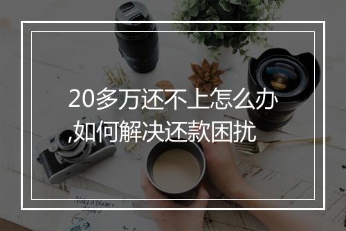 20多万还不上怎么办,如何解决还款困扰