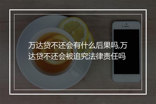 万达贷不还会有什么后果吗,万达贷不还会被追究法律责任吗