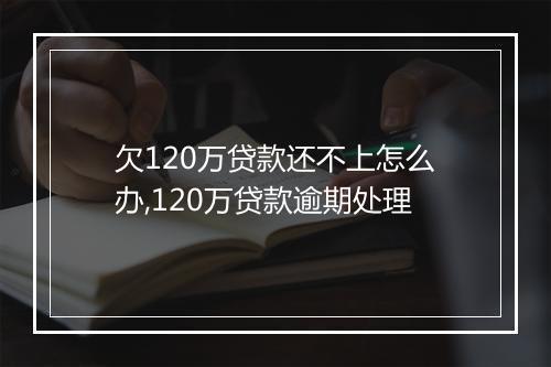 欠120万贷款还不上怎么办,120万贷款逾期处理