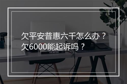 欠平安普惠六千怎么办？欠6000能起诉吗？