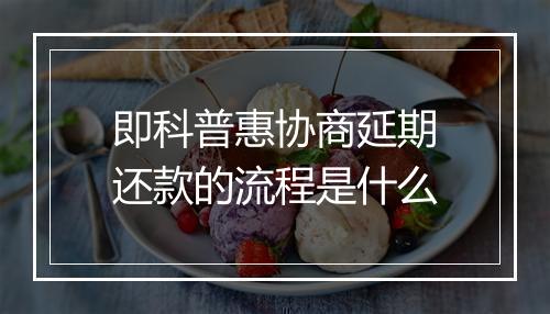 即科普惠协商延期还款的流程是什么