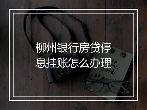 柳州银行房贷停息挂账怎么办理