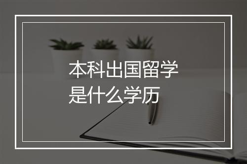 本科出国留学是什么学历
