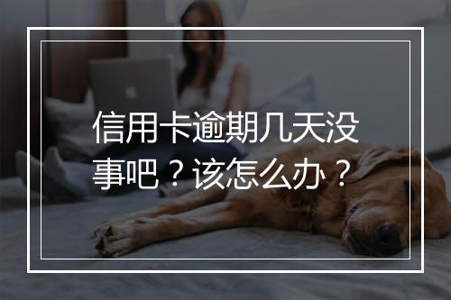 信用卡逾期几天没事吧？该怎么办？