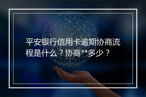 平安银行信用卡逾期协商流程是什么？协商**多少？