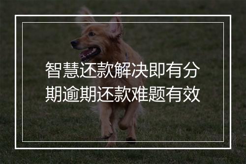 智慧还款解决即有分期逾期还款难题有效