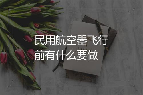 民用航空器飞行前有什么要做