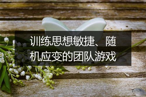 训练思想敏捷、随机应变的团队游戏