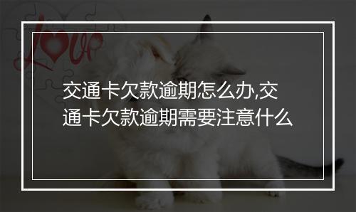 交通卡欠款逾期怎么办,交通卡欠款逾期需要注意什么