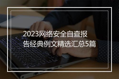 2023网络安全自查报告经典例文精选汇总5篇
