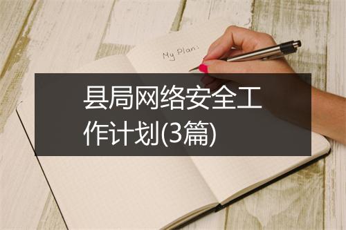 县局网络安全工作计划(3篇)