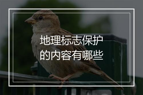 地理标志保护的内容有哪些