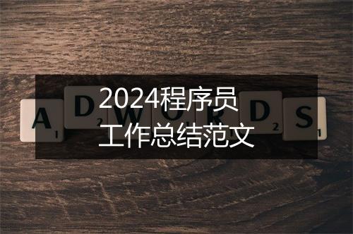 2024程序员工作总结范文
