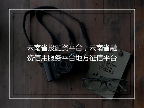 云南省投融资平台，云南省融资信用服务平台地方征信平台