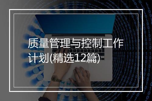 质量管理与控制工作计划(精选12篇)