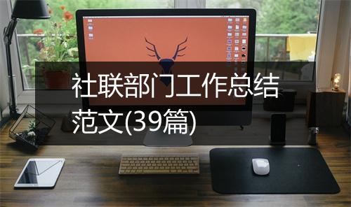 社联部门工作总结范文(39篇)