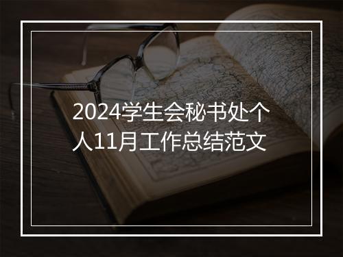 2024学生会秘书处个人11月工作总结范文
