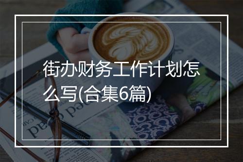 街办财务工作计划怎么写(合集6篇)
