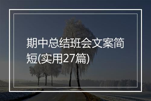 期中总结班会文案简短(实用27篇)